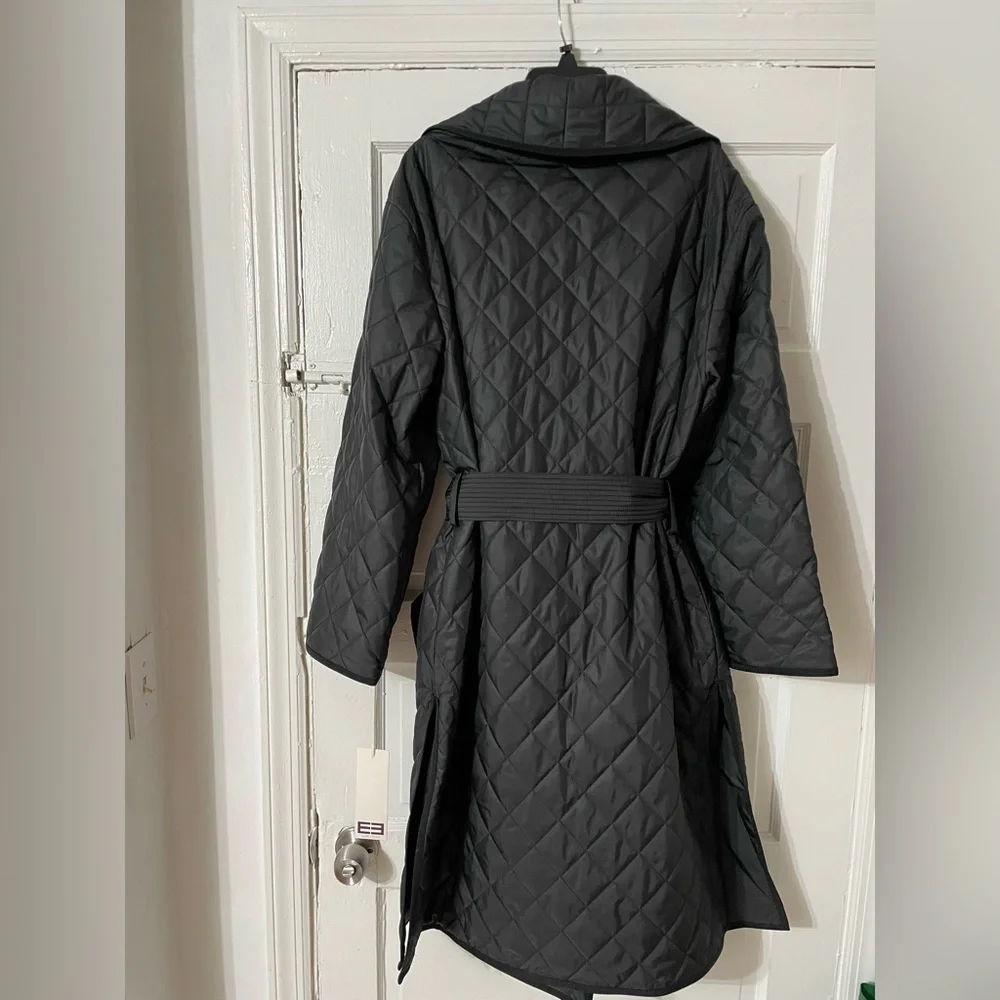 Etcetera Long Quilted Diamond Coat Size Large